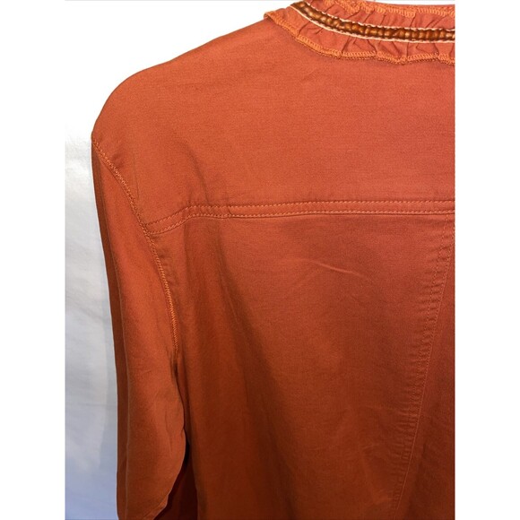 Chico’s Fashion Shacket Women’s Size 3 U.S. XL Orange Full Zip Long Sleeve - Picture 11 of 12